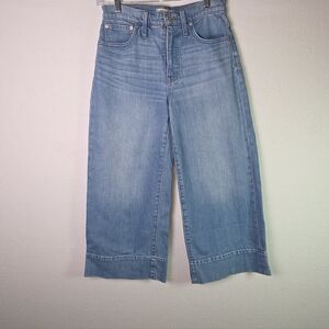 Madewell Wide-Leg Crop Jeans 27P Light Wash Do Well Denim High Rise Cropped